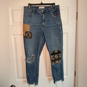 Abercrombie curve love patchwork jeans